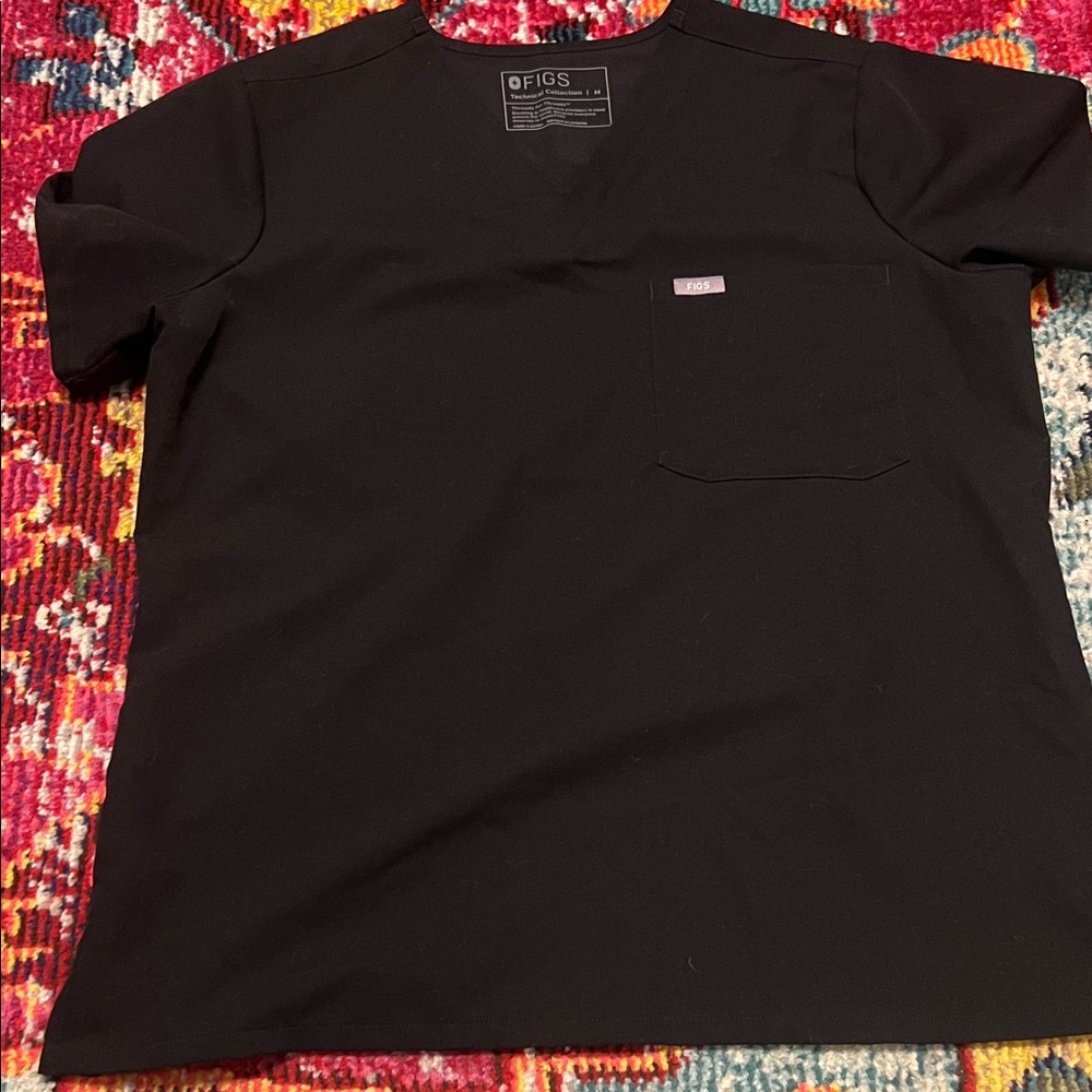 Figs Classic Black Short Sleeve Tee